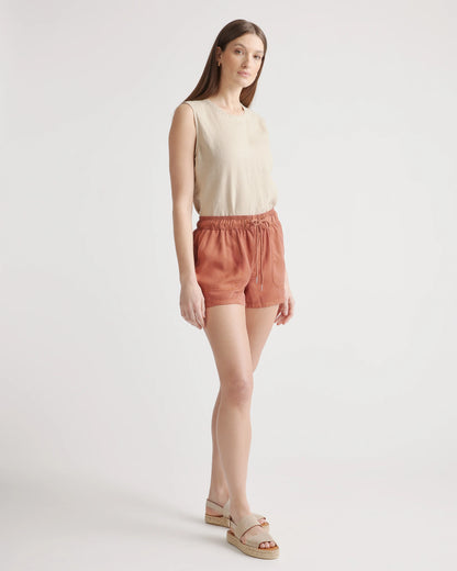Vintage Wash Tencel Utility Shorts - XS / Moonstone Blue