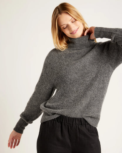 Baby Alpaca-Wool Turtleneck - XS / Light Grey