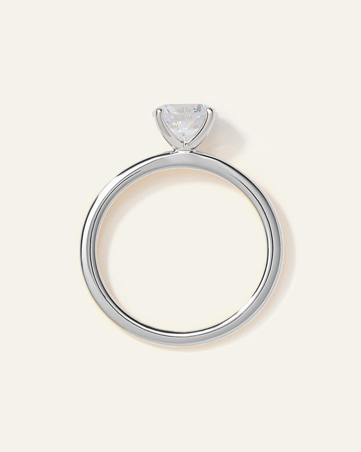 Lab Grown Diamond Round Petite Classic Engagement Ring - 4 / Yellow Gold