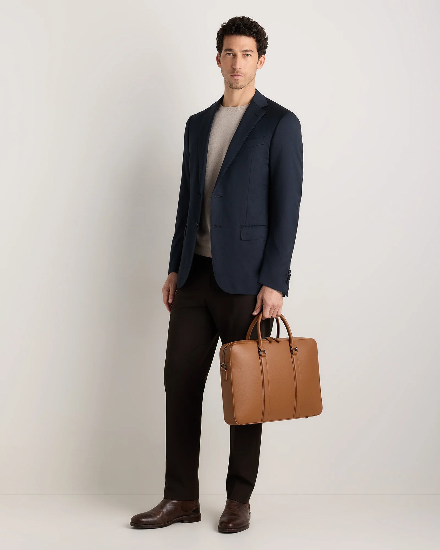 Italian Saffiano Briefcase - One Size / Hickory