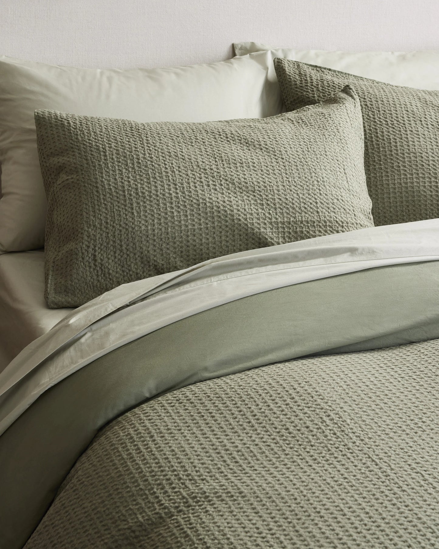 Organic Luxe Honeycomb Sham Set - Standard / Mineral