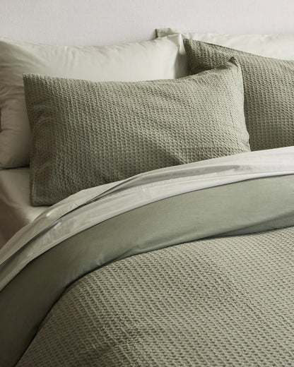 Organic Luxe Honeycomb Sham Set - Standard / Mineral