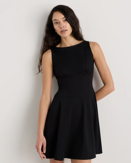 Organic Stretch Jersey Drop Waist Mini Dress - XS / Espresso