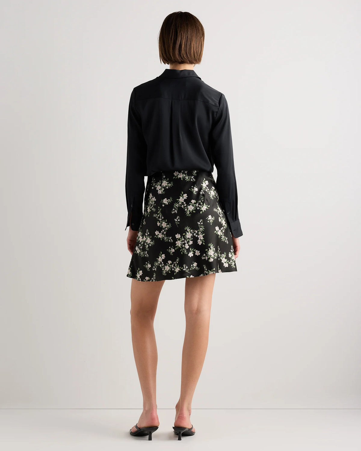 100% Washable Silk Mini Skirt - XS / Champagne