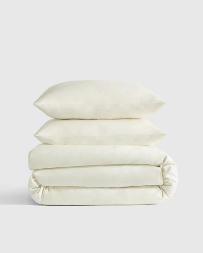 Organic Crisp Percale Duvet Cover Set - Twin / Espresso