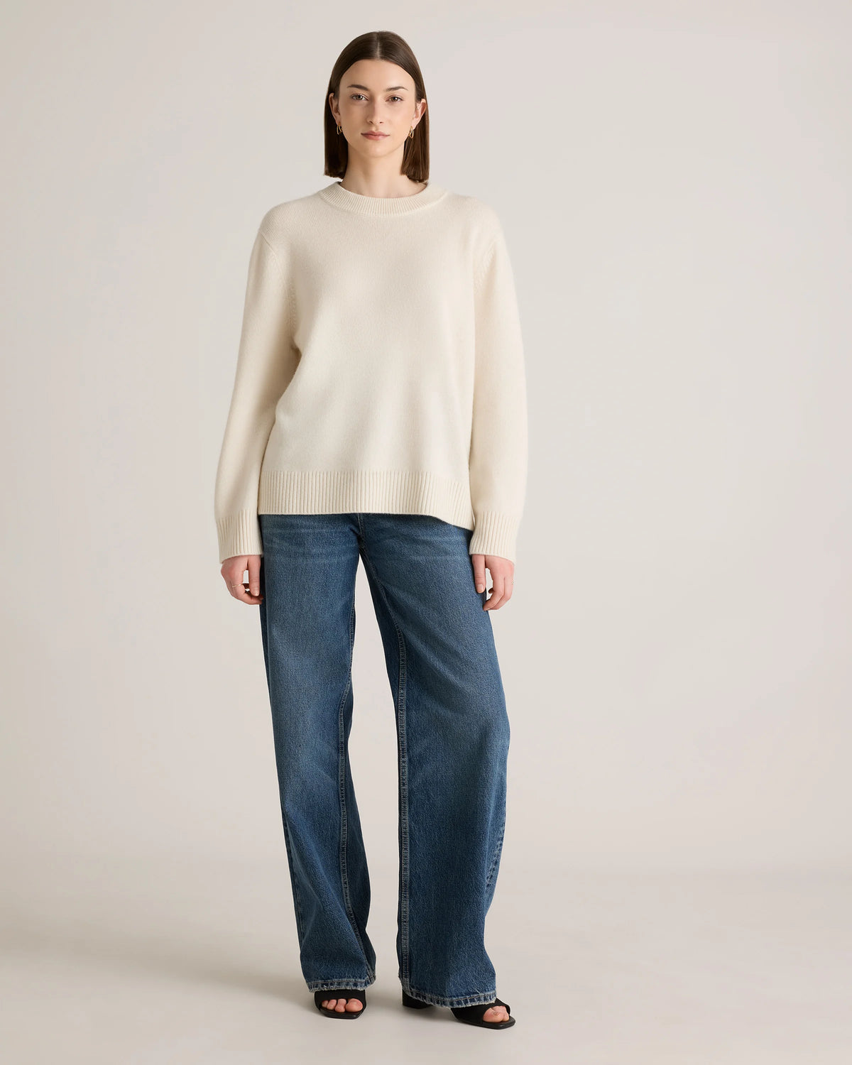 Mongolian Cashmere Oversized Crewneck Sweater - XS / Brown