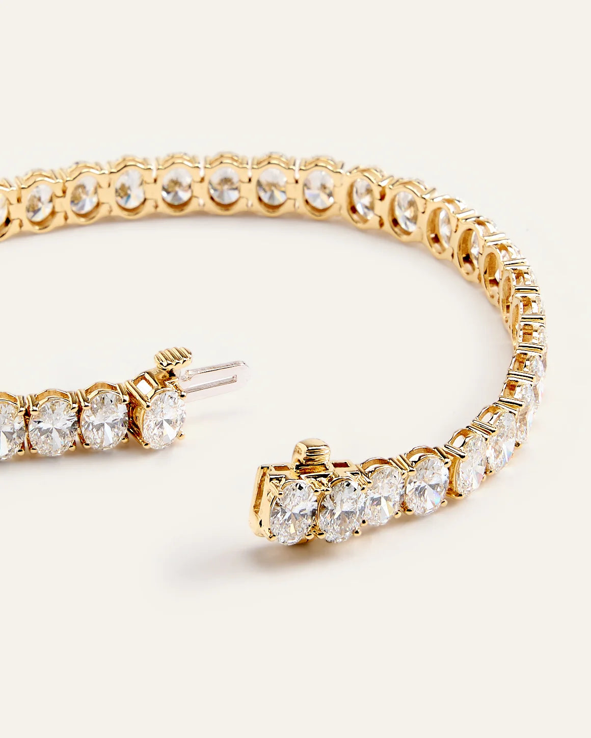 14K Gold Lab Grown Diamond North-South Oval Tennis Bracelet - 15ctw - 6.5" / Yellow Gold