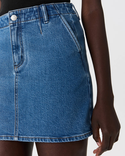 Stretch Denim Mini Skirt - 24 / Obsidian Blue