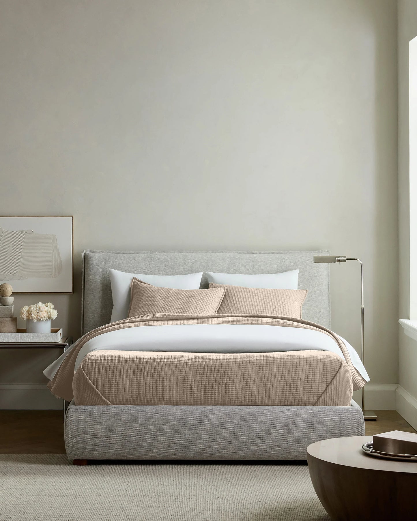 Organic Ribbed Cotton Coverlet Set - Twin / Toffee