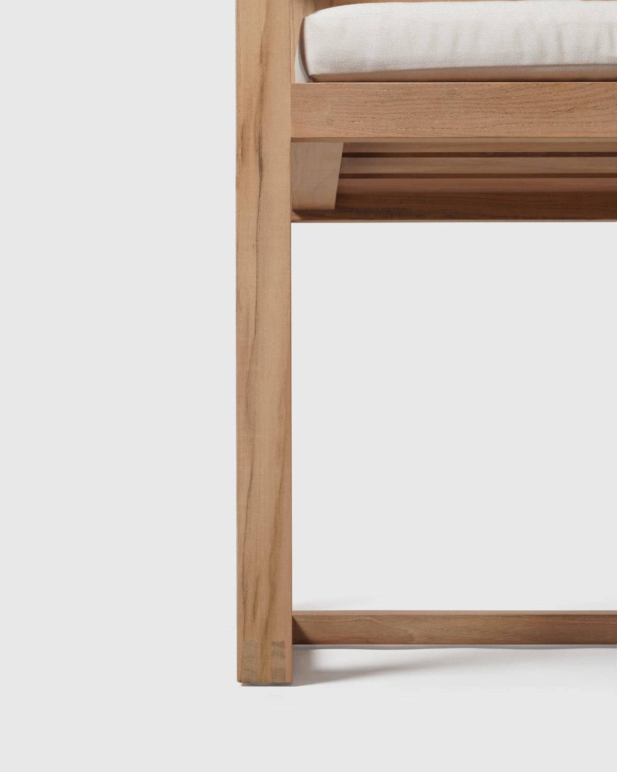 Linear Solid Teak Outdoor Dining Armchair - One Size / Natural Teak