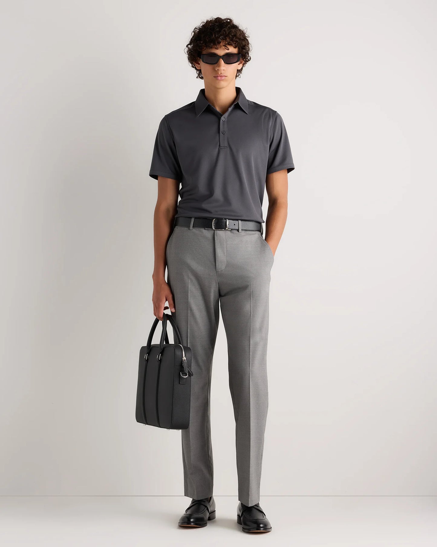 Commuter Stretch Pique Polo - S / Dark Coal