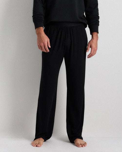 Bamboo Jersey Relaxed Lounge Pants - S / Black
