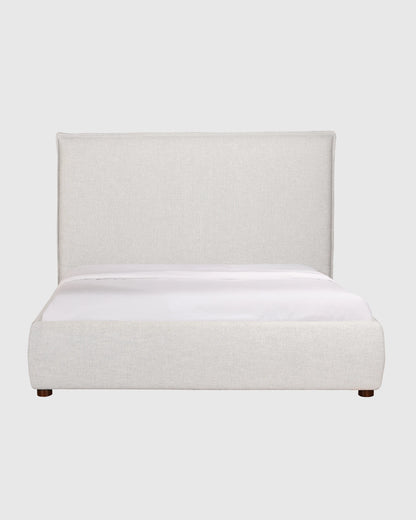 Tailored Edge Bed in Performance Linen - Queen / Light Grey