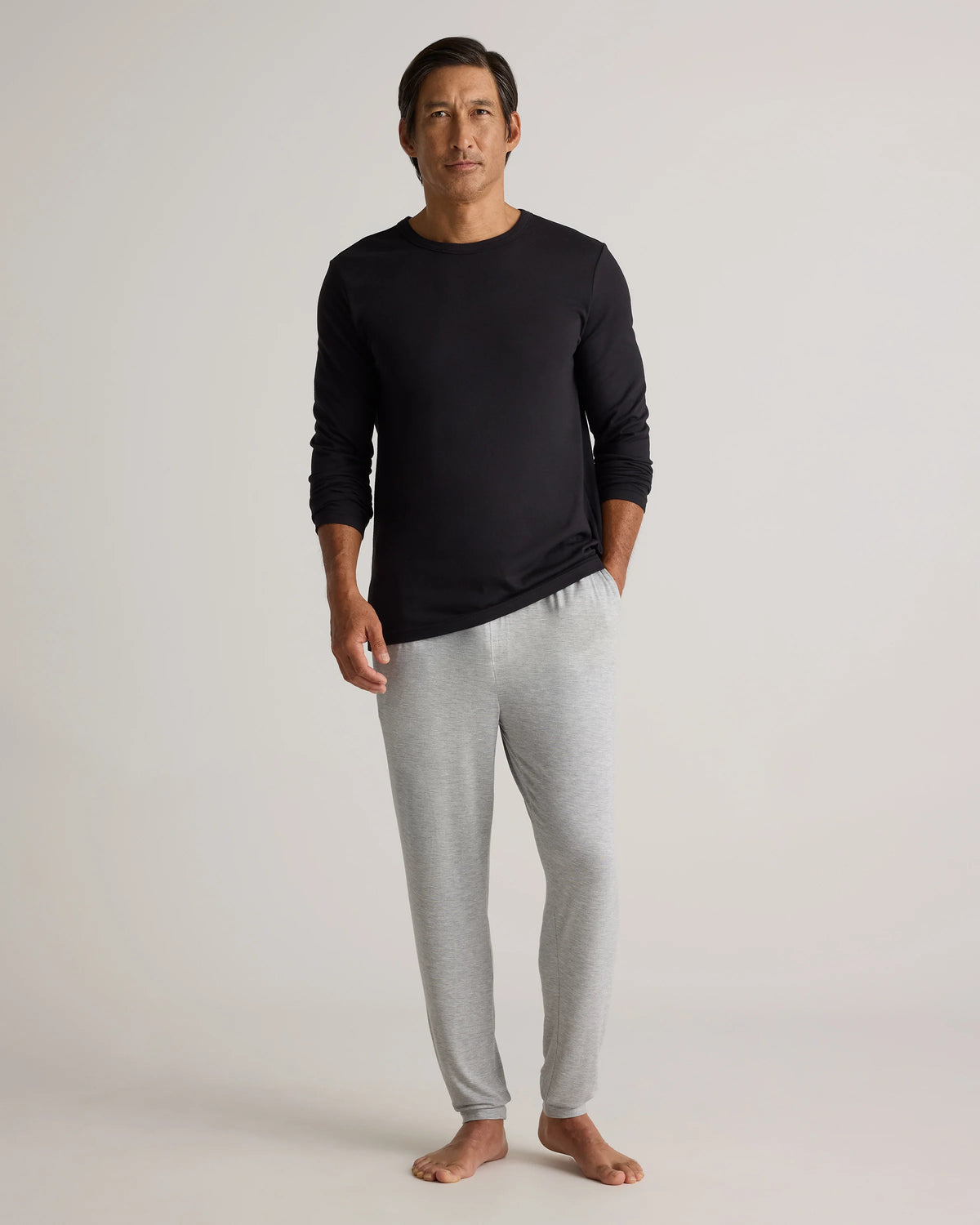 Bamboo Jersey Lounge Jogger - S / Heather Grey