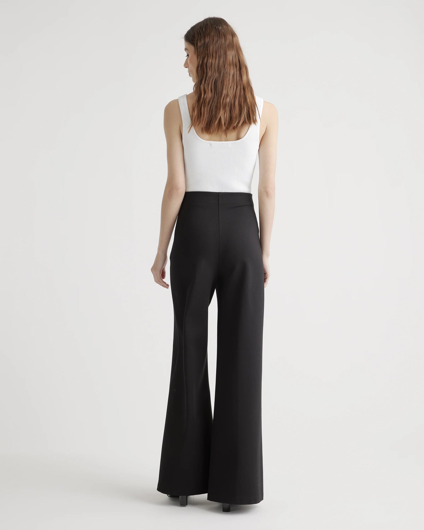 Ultra-Stretch Ponte Super Wide Leg Pants - XS / Black