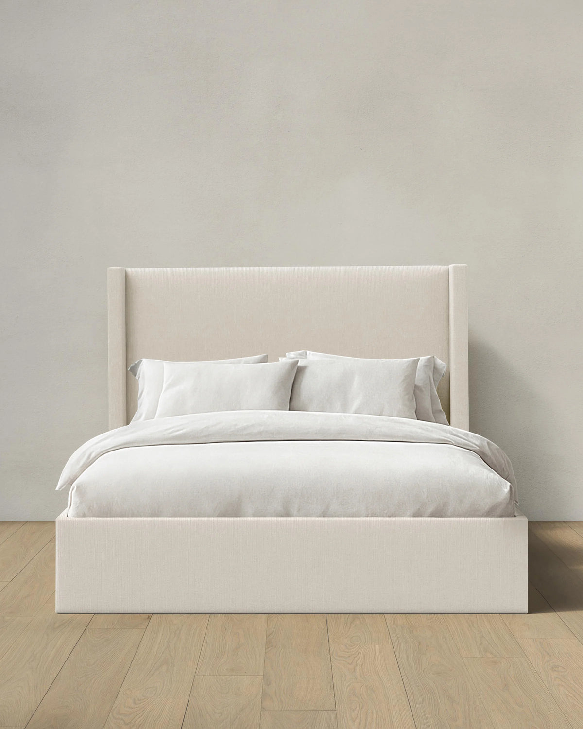 Wingback Bed in Performance Linen Blend - Full / Ivory