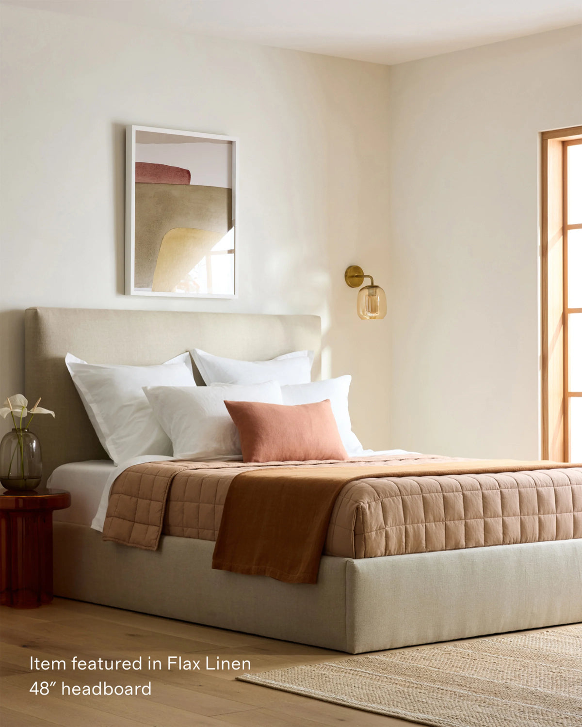 100% Linen Square Bed - Full / Canvas