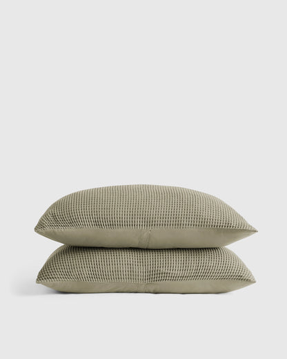 Organic Waffle Sham Set - Standard / White