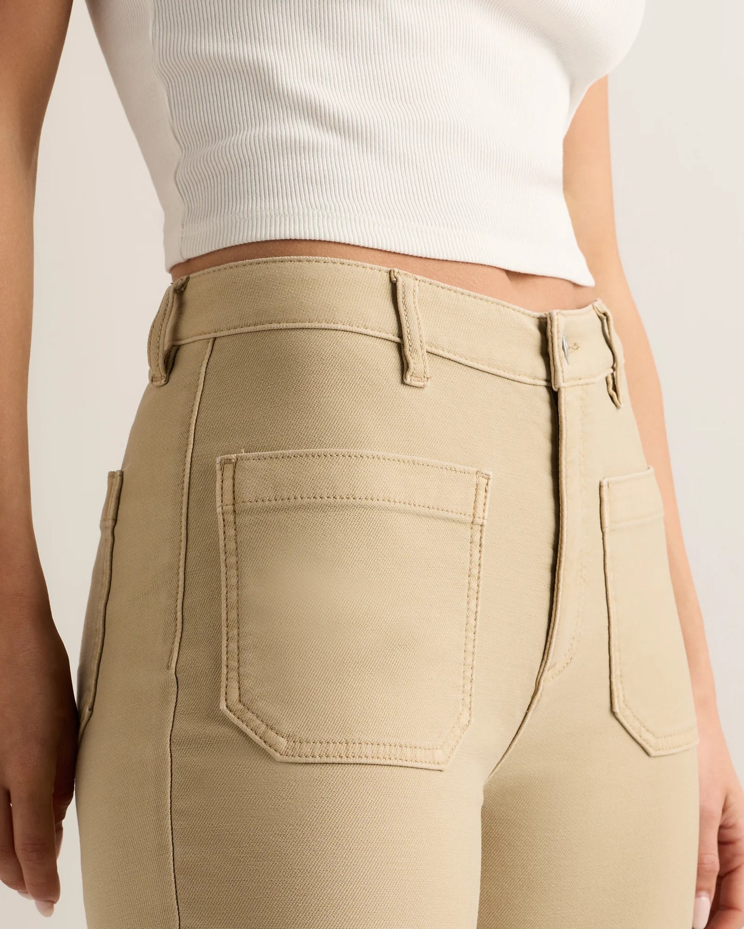 French Terry Wide Leg Pants - 0 / Bayberry Olive