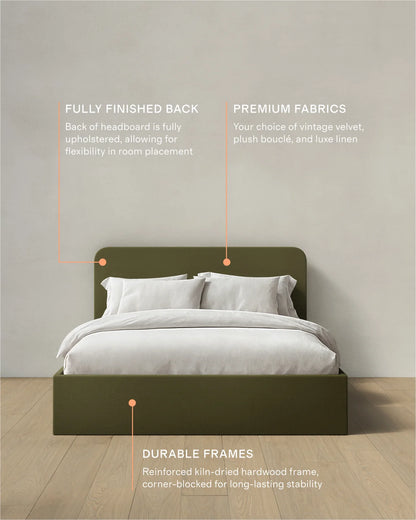 100% Linen Curved Bed - Full / Canvas