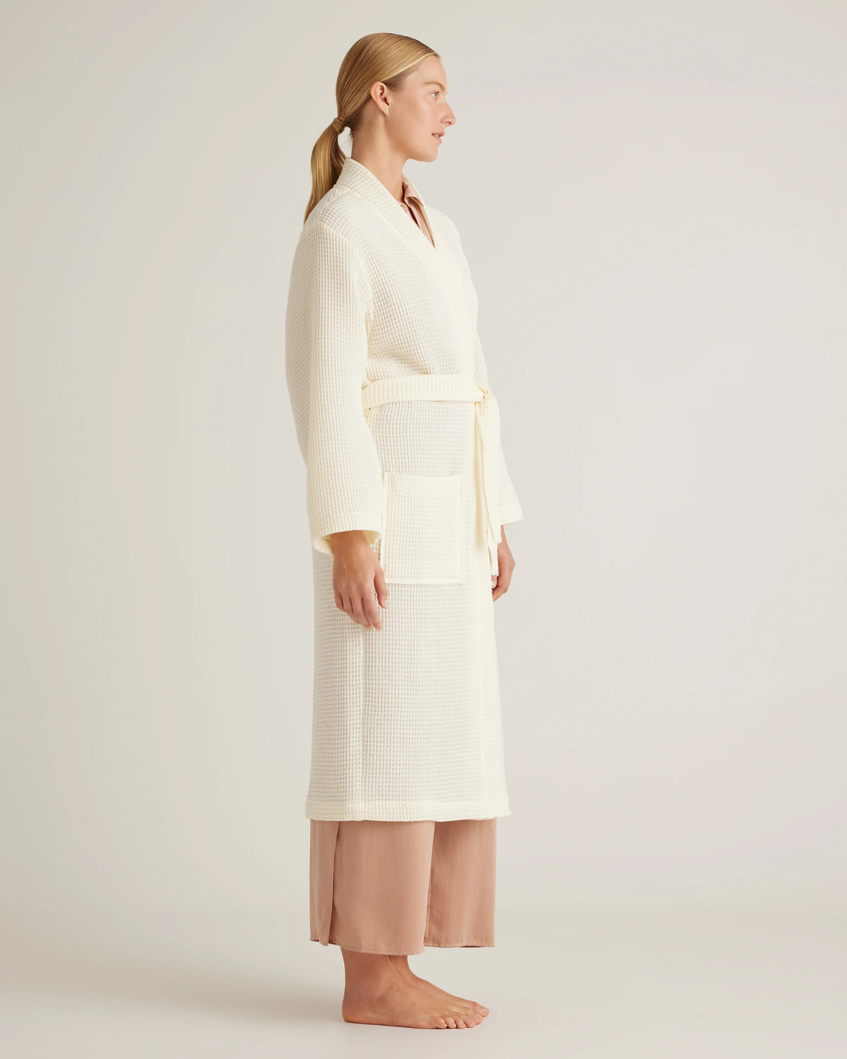 Organic Turkish Waffle Robe - XS / White
