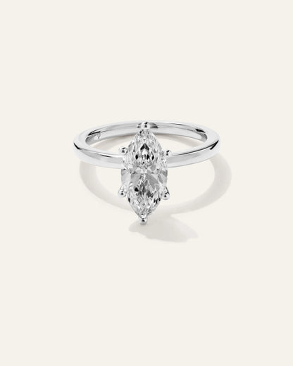 Lab Grown Diamond Marquise Comfort Fit Engagement Ring - 2ct - 4 / Yellow Gold