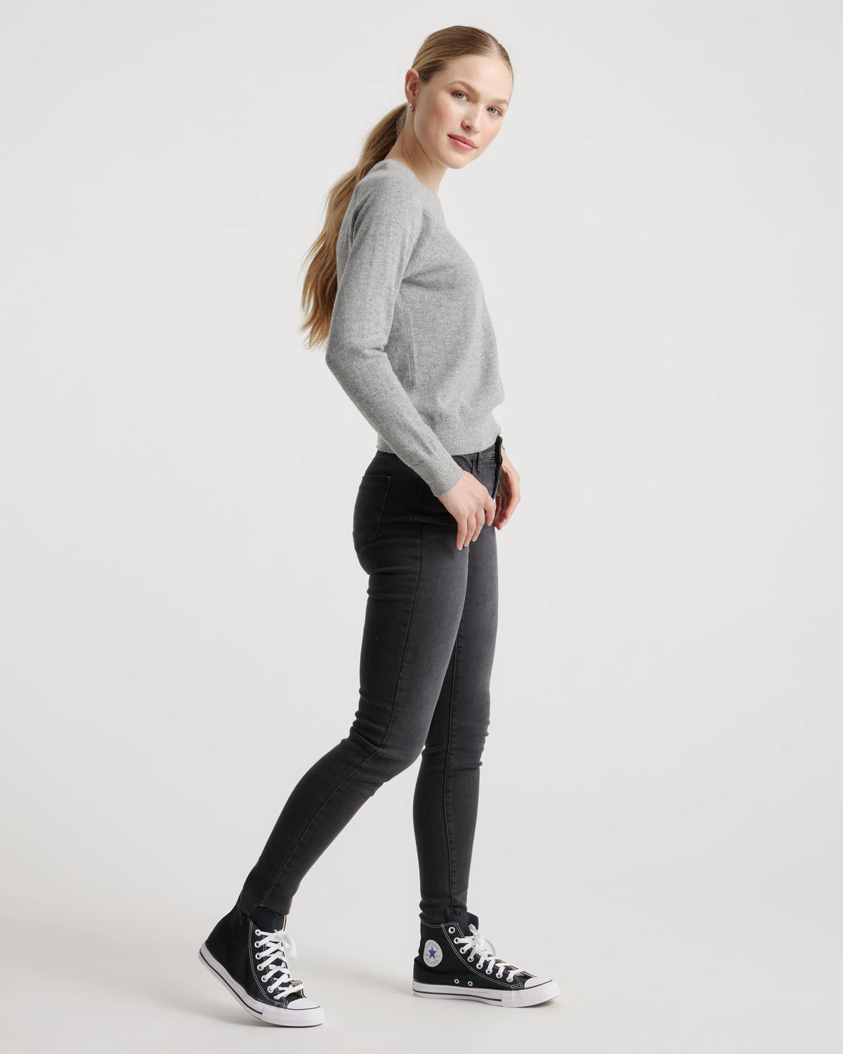 Mongolian Shrunken Cashmere Sweatshirt - XS / True Navy