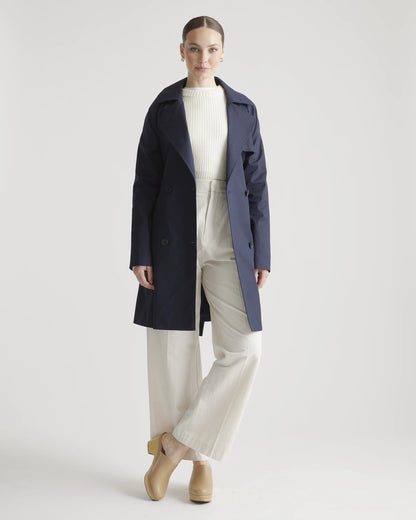 Comfort Stretch Trench Coat - XS / Navy
