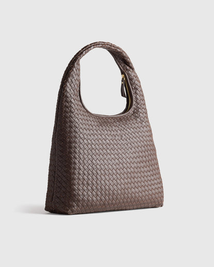 Elodie Handwoven Shoulder Bag - One Size / Black