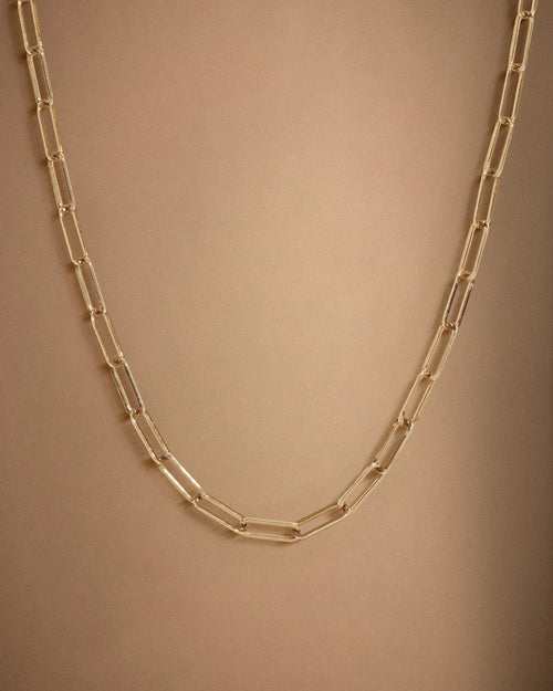 14K Gold Paperclip Chain Necklace - 2.7mm - 16" / Yellow Gold