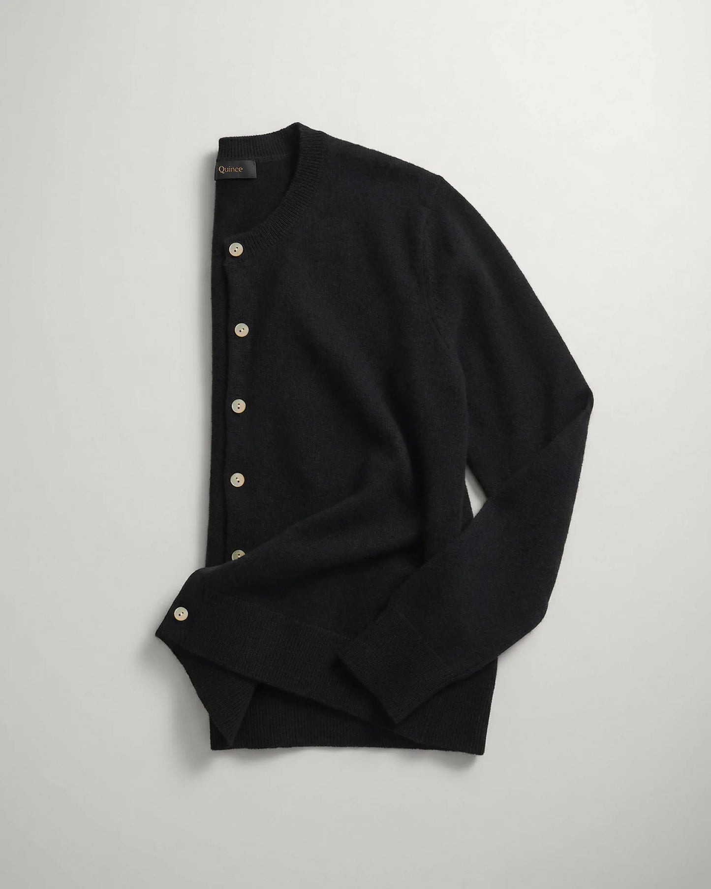 Mongolian Cashmere Cardigan Sweater - XS / Black