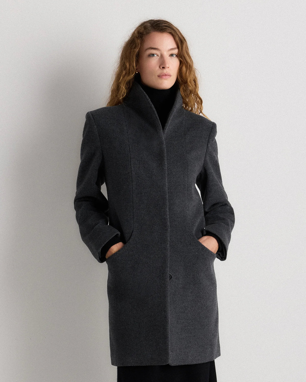 Wool Cashmere Cocoon Coat - XS / Dark Chocolate