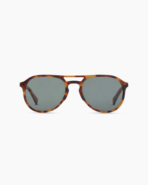 Kai Polarized Acetate Sunglasses - One Size / Ginger Tortoise with Green lens