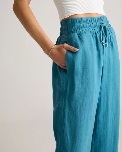100% European Linen Wide Leg Pants - XS / Flax