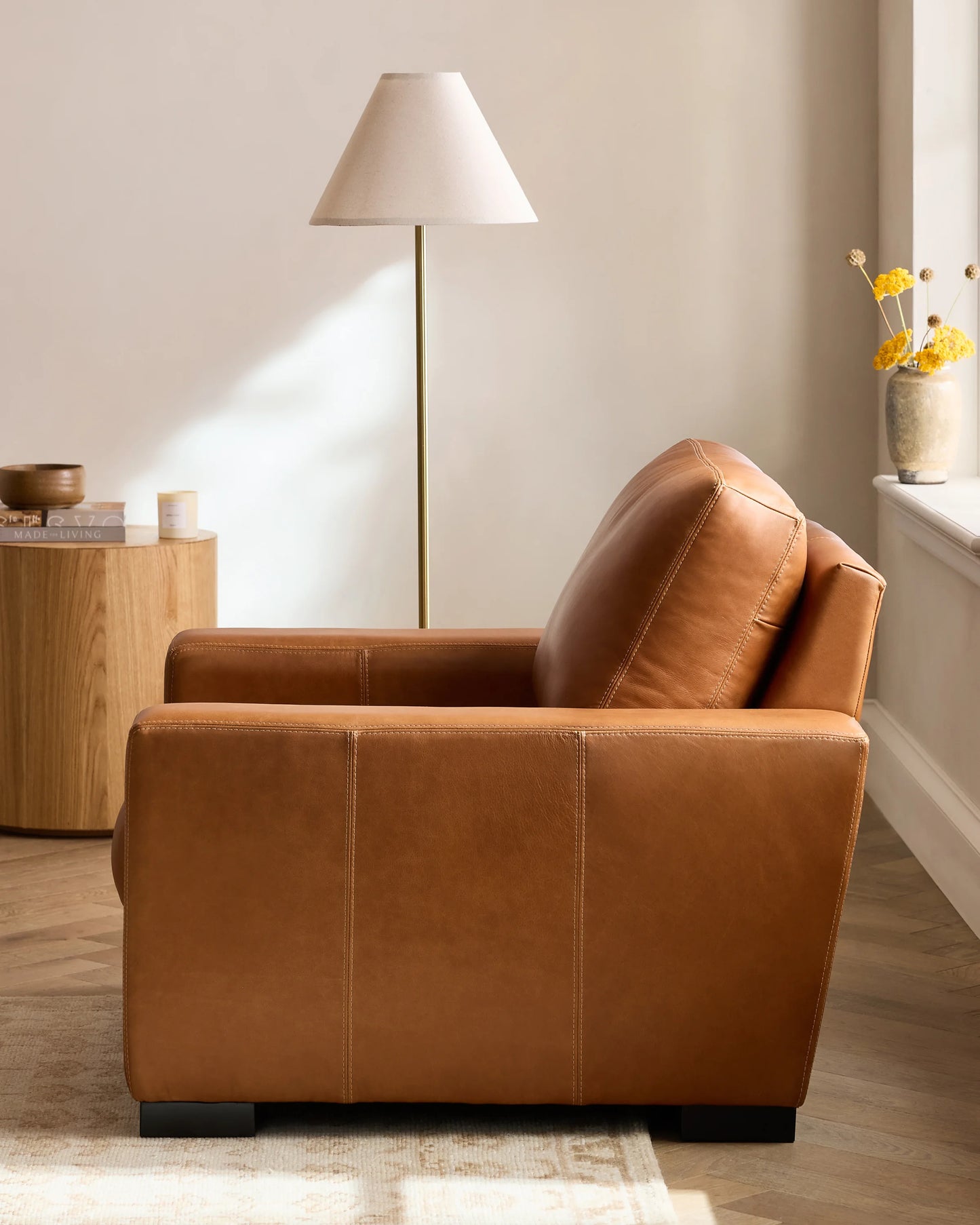Stillman Accent Chair in Leather - One Size / Auburn
