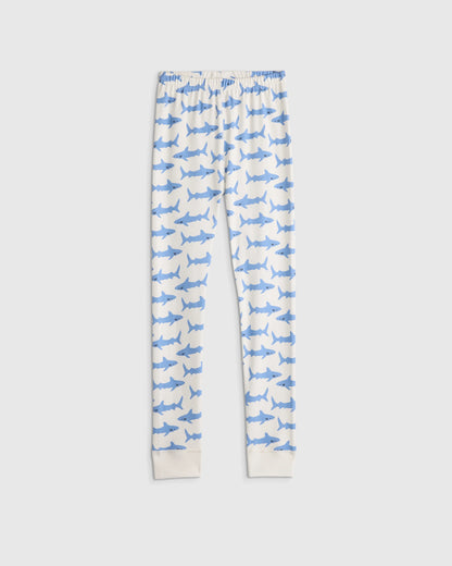 100% Organic Cotton Long Sleeve and Pant Pajama Set - 6 / Navy Stripe