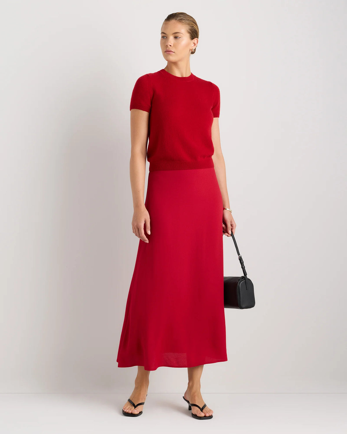Lightweight Crepe Slip Skirt - XS / Moonstone Blue