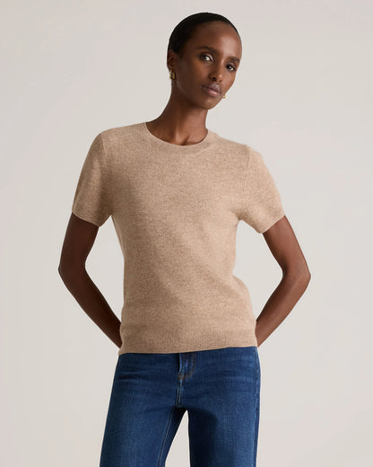 Mongolian Cashmere Tee - XS / Pale Custard Yellow