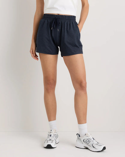 Flowknit Mid-Rise Shorts - XS / Heather Deep Navy