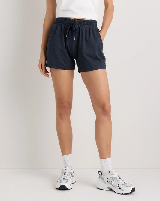 Flowknit Mid-Rise Shorts - XS / Heather Deep Navy