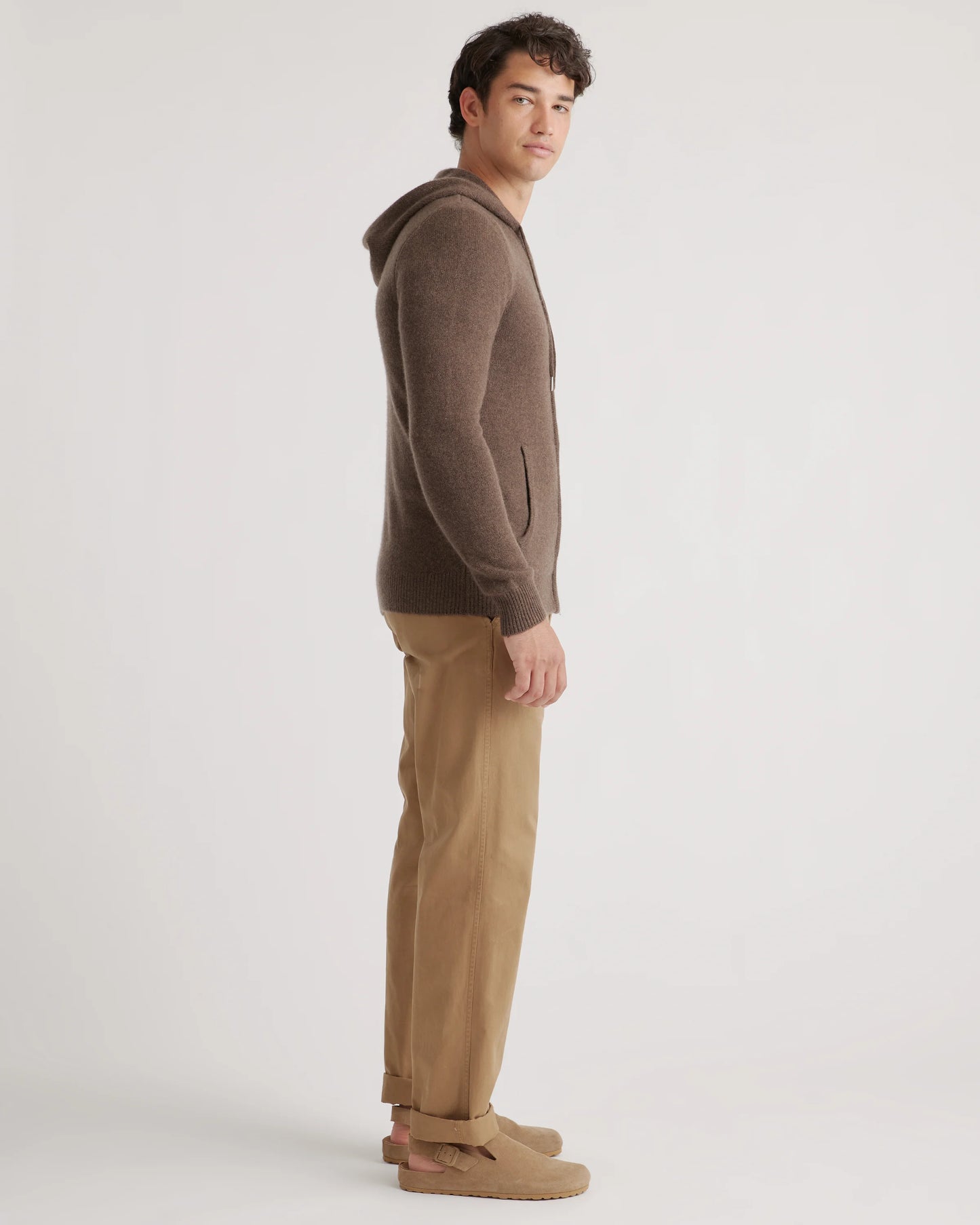 Mongolian Cashmere Full-Zip Hoodie - S / Teak