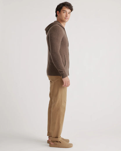Mongolian Cashmere Full-Zip Hoodie - S / Teak