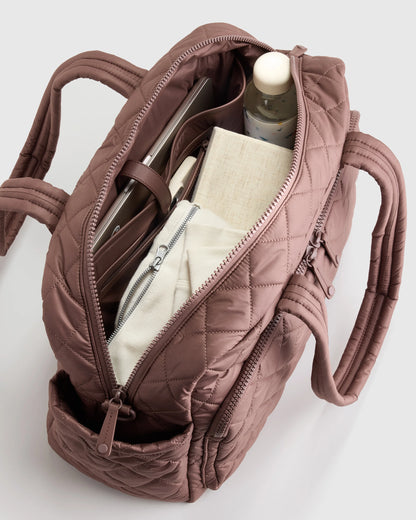 Transit Quilted Duffle Bag - One Size / Taupe Brown
