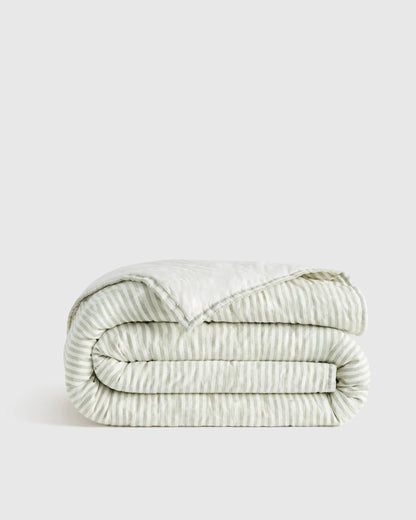 European Linen Patterned Quilt - Twin / Willowleaf Gingham