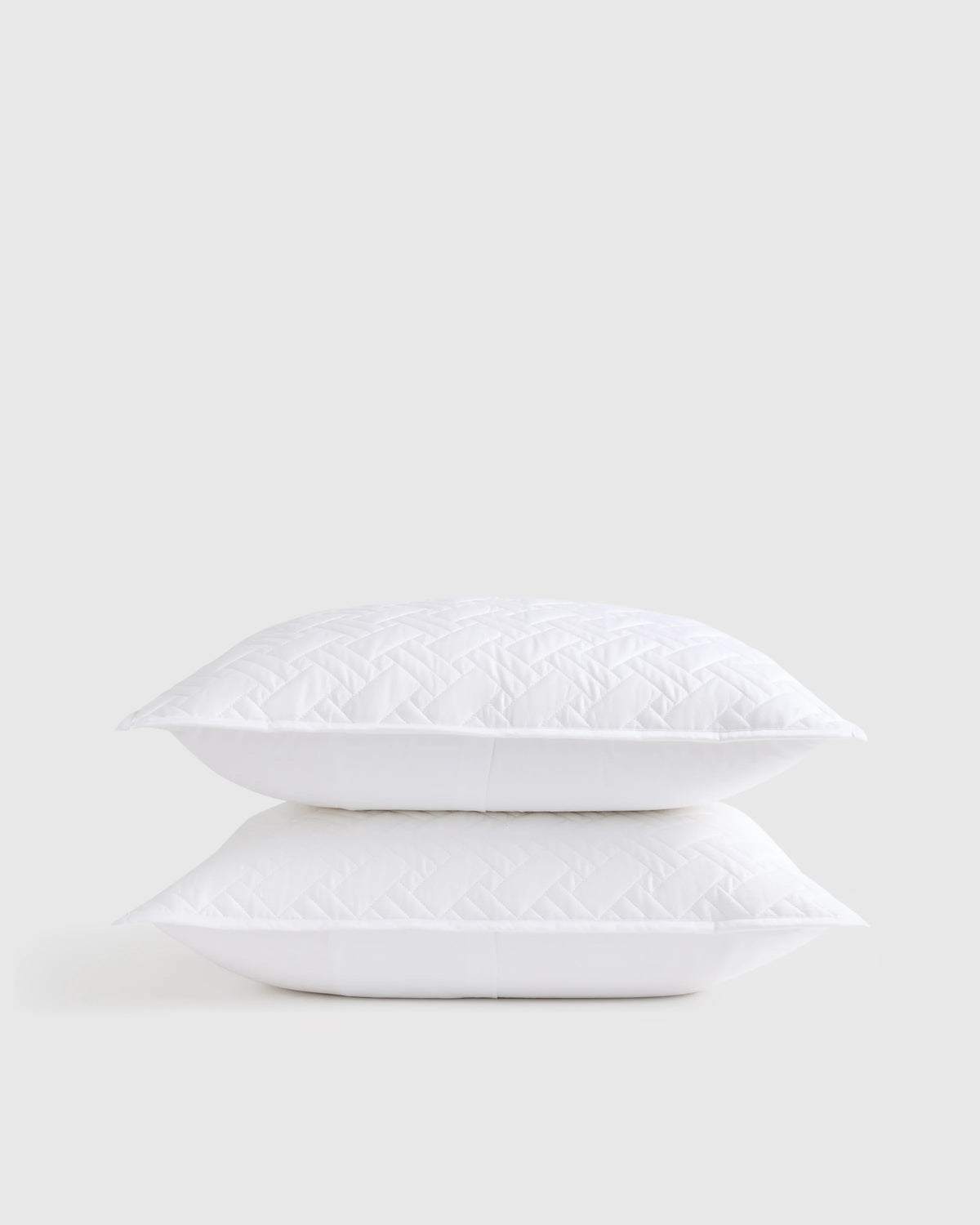 Organic Cotton Basketweave Quilted Sham Set - Standard / Mineral