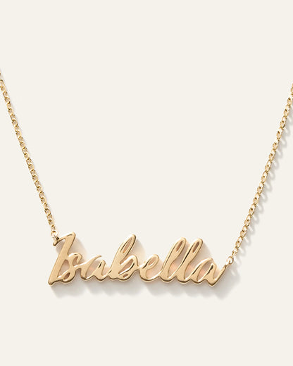 14K Gold Script Name Necklace - One Size / Yellow Gold