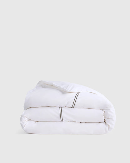 Organic Crisp Percale Duvet Cover - Twin / Ivory