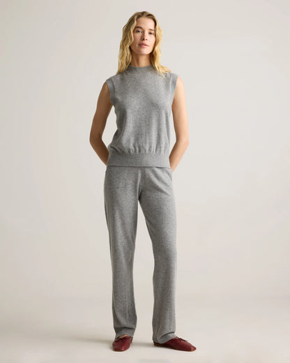 Mongolian Cashmere Mock Neck Sweater Vest - XS / Oatmeal