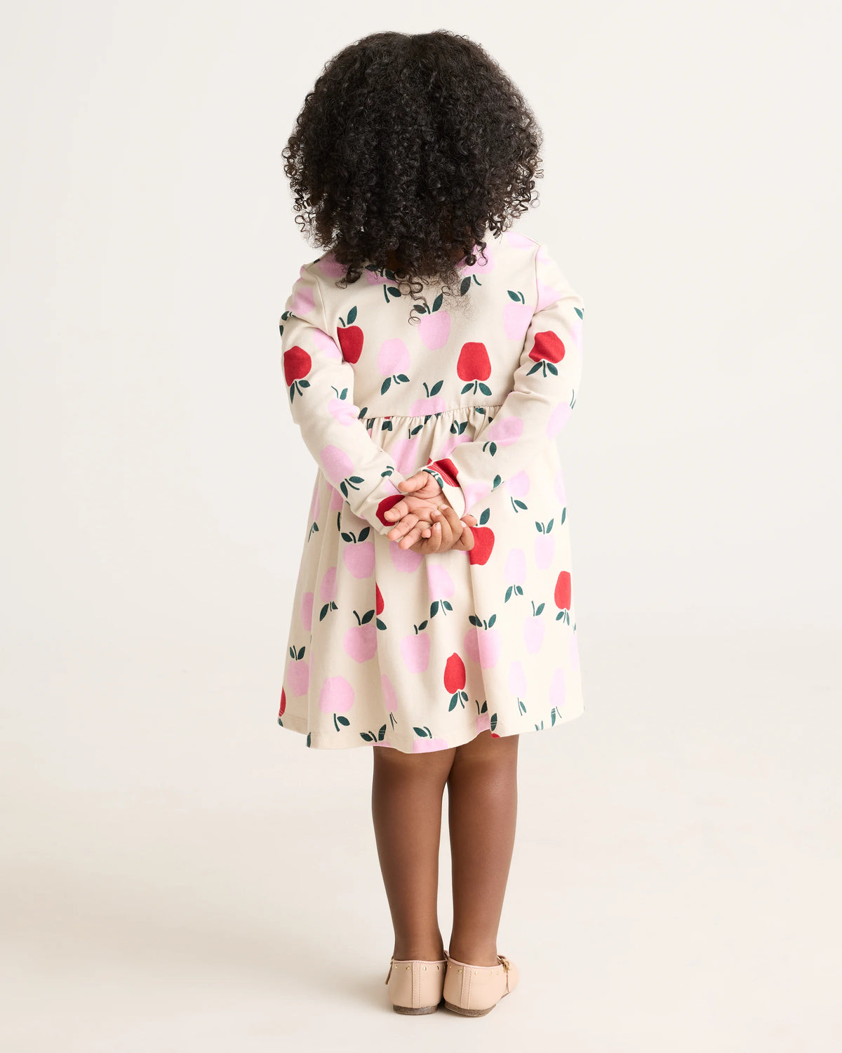 Organic Cotton Long Sleeve Skater Dress - 2T / Red Poppy Garden