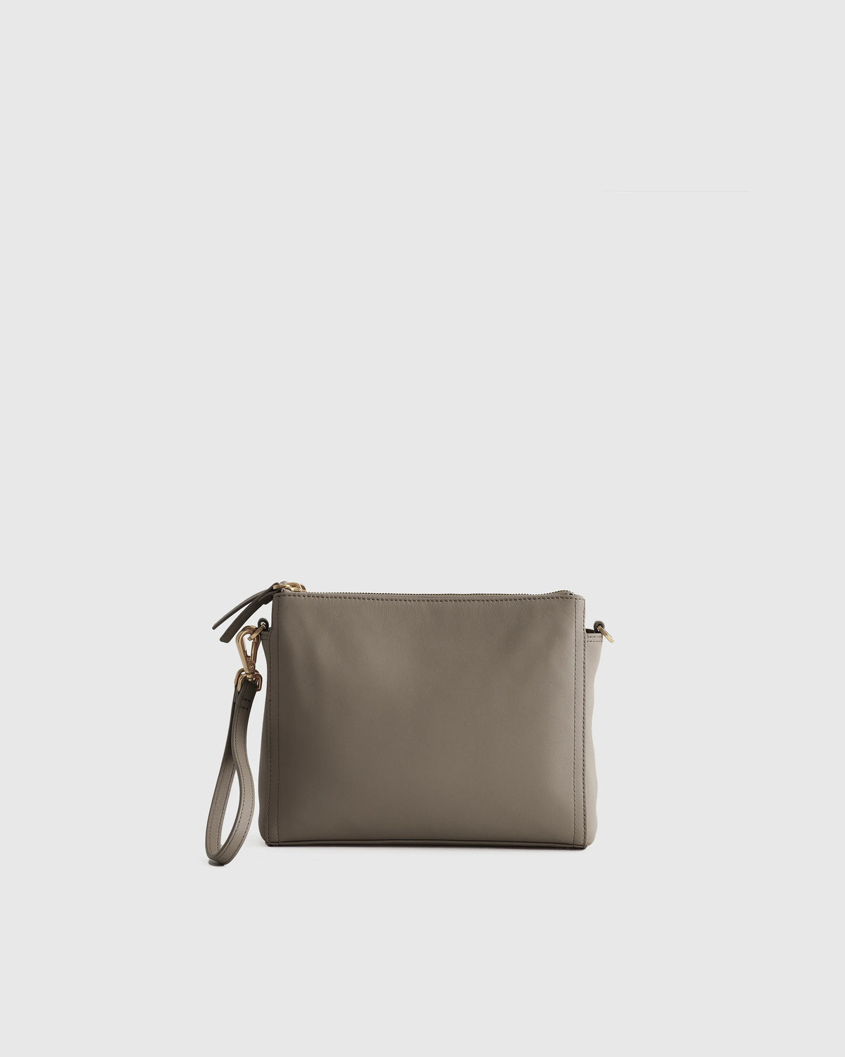 Italian Leather Triple Compartment Crossbody - One Size / Black